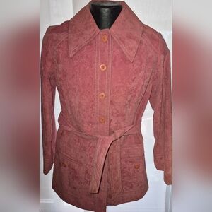 Vintage Button Up FLEET STREET PINK COAT, Women's Size 11/12